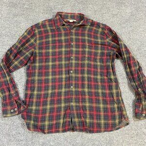 Carbon 2 Cobalt Mens Shirt L Blue Lined Plaid Cotton